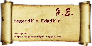 Hegedűs Edgár névjegykártya